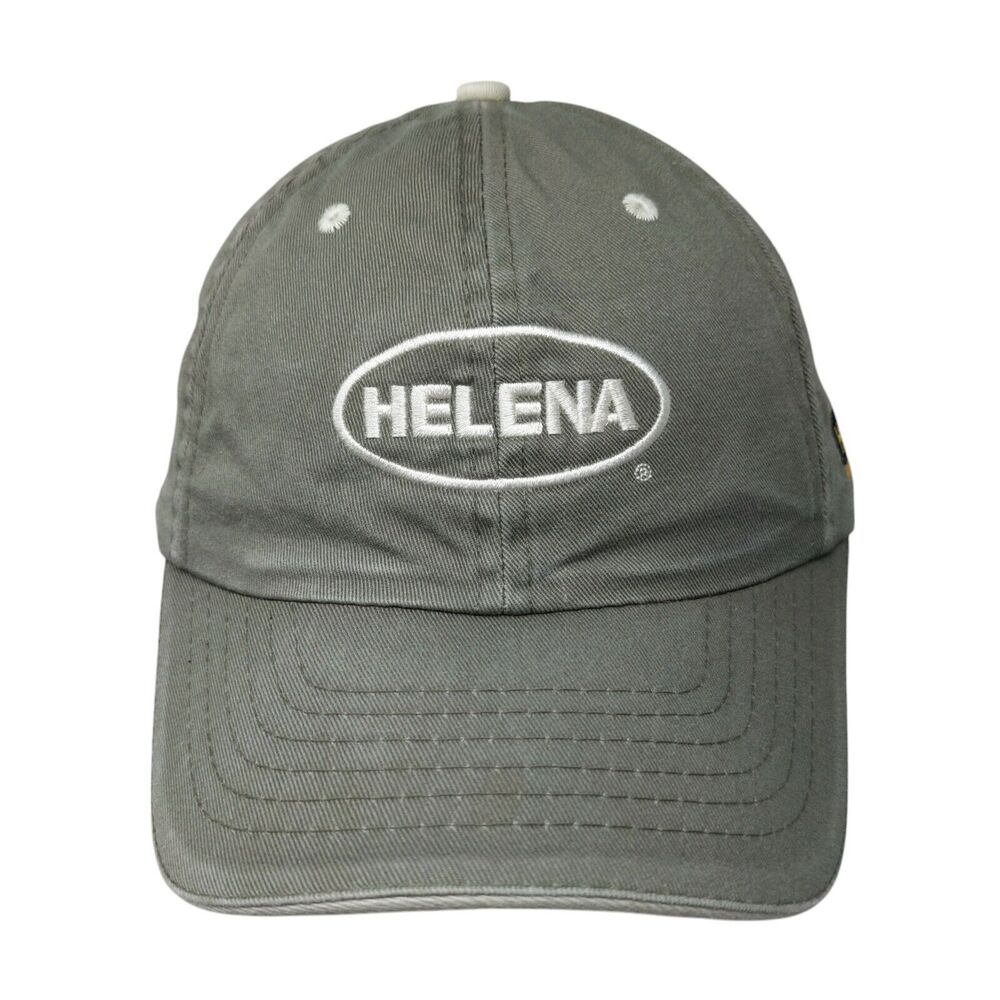 Helena Strapback Hat Gray One Size Adjustable Embroidered 6 Panel